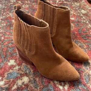 ABLE Brown Suede Western Ankle Boot in 9.5